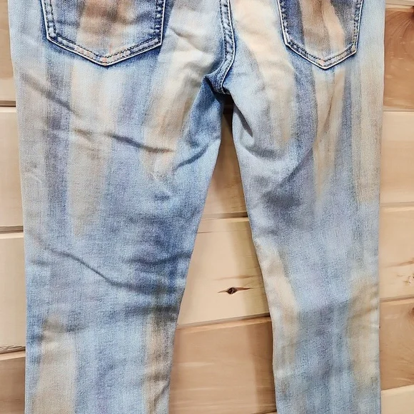 Free People Super Rare Unique Tie Dye Bleach Dirty Wash Jeans Size 29 Paintbrush - Picture 13 of 16